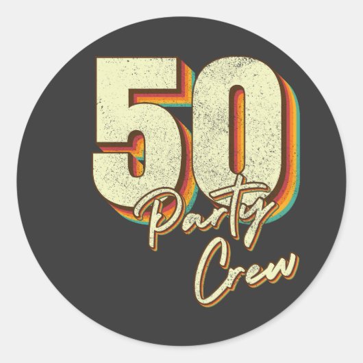 50パーティークルー50誕生日 ラウンドシール (正面)