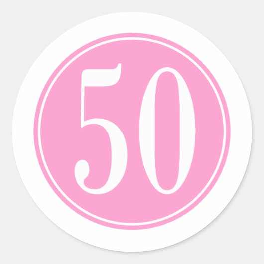 #50ピンク円 ラウンドシール (正面)