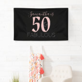 50ファブパーソナライズされたラスバラ金ゴールドブラック誕生日 横断幕 (インサイチュ)