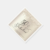 50ファブラスグリッターシャンパンパーソナライズされた金ゴールド スタンダードカクテルナプキン (角)