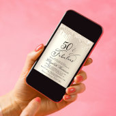 50ファブラスグリッターシャンパン金ゴールドバースデーパーティー 招待状