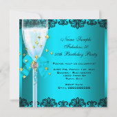 50ファブラスティール(緑がかった色)ブラック金ゴールド50thシャンパンパーティー 招待状 (裏面)