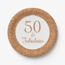 50ファブラス誕生日スパークリー金ゴールドグリッター