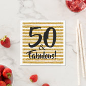 50ファブラス金ゴールドグリッターストライプナプキン スタンダードカクテルナプキン (インサイチュ)