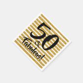 50ファブラス金ゴールドグリッターストライプナプキン スタンダードカクテルナプキン (角)