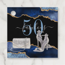 50ファブルースネイビーブラックアゲート金ゴールドグリッター