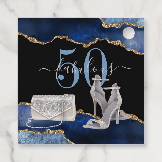 50ファブルースネイビーブラックアゲート金ゴールドグリッター フェイバータグ (裏面)