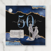 50ファブルースネイビーブラックアゲート金ゴールドグリッター フェイバータグ (正面)