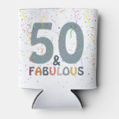 50ファブルースブルー紙吹雪誕生祝い 缶クーラー (正面)