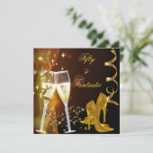 50ファンタスティック素晴らしい金ゴールドシャンパンシューズ 招待状 (スタンド正面)