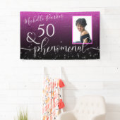 50フェノメナルピモダンンクグリッター誕生日写真 横断幕 (インサイチュ)