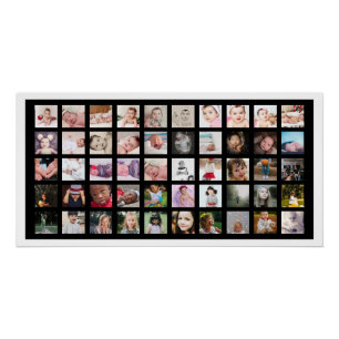 50フォトコラージュパーソナライズされた ポスター