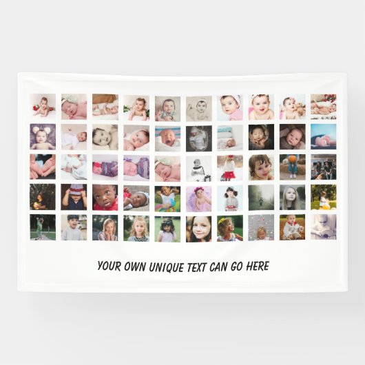 50フォトコラージュユニークDIYパーソナライズされた 横断幕 (横)
