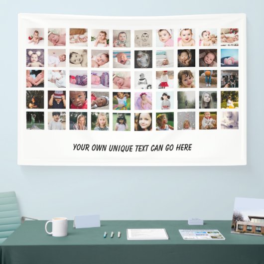 50フォトコラージュユニークDIYパーソナライズされた 横断幕 (トレードショー)