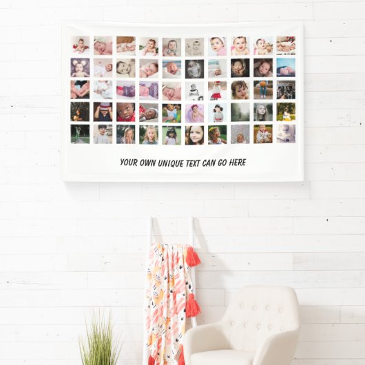 50フォトコラージュユニークDIYパーソナライズされた 横断幕 (インサイチュ)