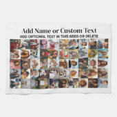 50フォトコラージュ – カスタム文字 – 白黒 キッチンタオル (横)