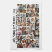 50フォトコラージュ – カスタム文字 – 白黒 キッチンタオル (縦)