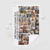 50フォトコラージュ – カスタム文字 – 白黒 ゴルフタオル (インサイチュ)