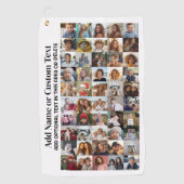 50フォトコラージュ – カスタム文字 – 白黒 ゴルフタオル (正面)