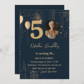 50フォーマル歳クラシックの誕生日パーティー 招待状 (正面/裏面)