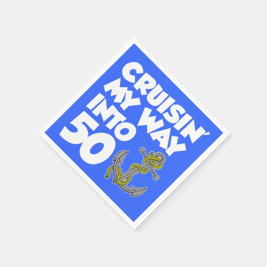 50ボートをテーマにしたパーティーナプキンに私の方法をクルーズイン スタンダードカクテルナプキン (角)