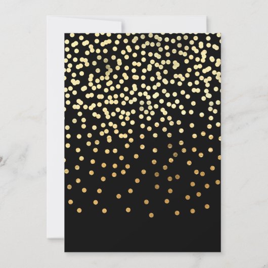 50マイルストーンのワきらめくイン金ゴールドブラックグリッター 招待状 (裏面)