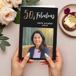50モダンと素晴らしい写真50誕生日 カード