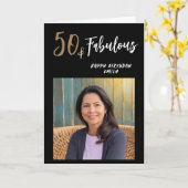 50モダンと素晴らしい写真50誕生日 カード (黄色い花)