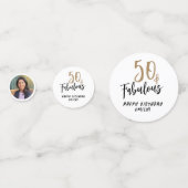 50モダンと素晴らしい写真50誕生日 コンフェッティ (裏面)