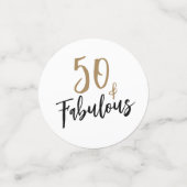 50モダンと素晴らしい写真50誕生日 コンフェッティ (スモール正面)