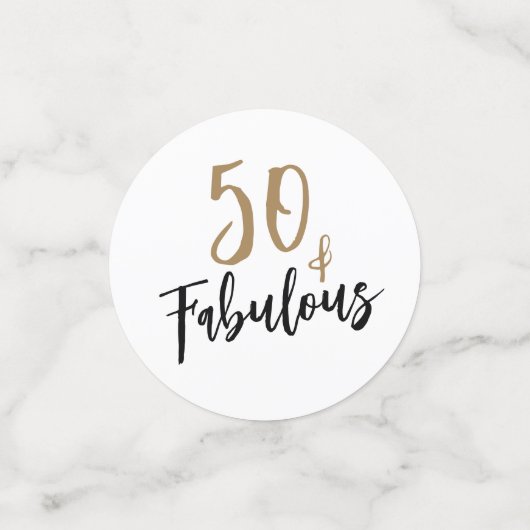 50モダンと素晴らしい写真50誕生日 コンフェッティ (スモール正面)