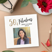 50モダンと素晴らしい写真50誕生日 スタンダードカクテルナプキン