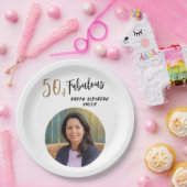 50モダンと素晴らしい写真50誕生日 ペーパープレート (パーティー)