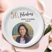 50モダンと素晴らしい写真50誕生日 ペーパープレート