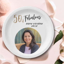 50モダンと素晴らしい写真50誕生日 ペーパープレート