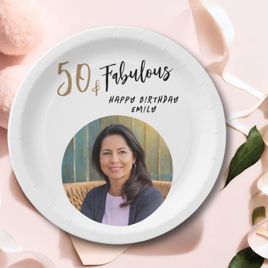 50モダンと素晴らしい写真50誕生日 ペーパープレート