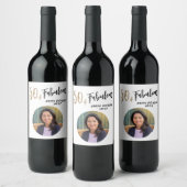 50モダンと素晴らしい写真50誕生日 ワインラベル (ボトル)