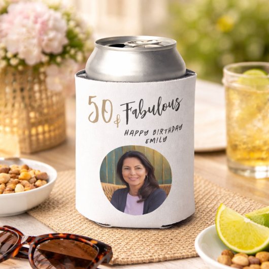 50モダンと素晴らしい写真50誕生日 缶クーラー