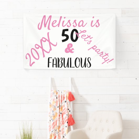 50モダンと素晴らしい文字誕生日パーティー 横断幕 (インサイチュ)