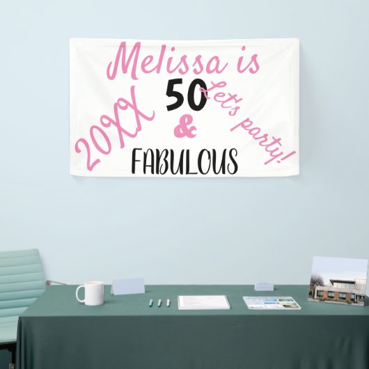 50モダンと素晴らしい文字誕生日パーティー 横断幕 (トレードショー)