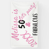 50モダンと素晴らしい文字誕生日パーティー 横断幕 (縦)