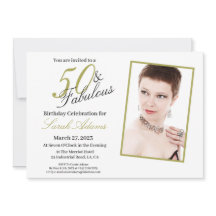 50モダンと素晴らしい金ゴールド誕生日写真