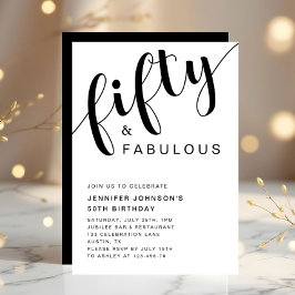 50モダンと素晴らしい50誕生日 招待状