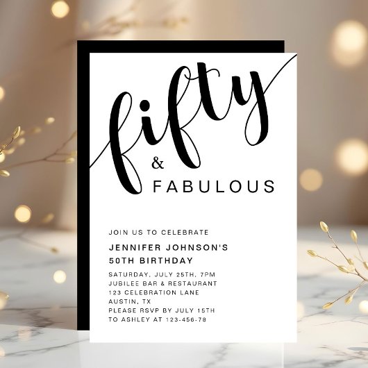 50モダンと素晴らしい50誕生日 招待状