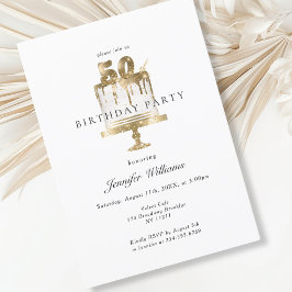 50モダンエレガント歳の誕生日 招待状