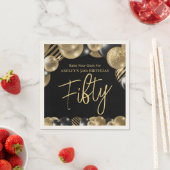 50モダングリッターバルーン50誕生日ナプキンス スタンダードカクテルナプキン (インサイチュ)