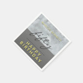 50モダングレイ脚本50th誕生日パーティー スタンダードカクテルナプキン (角)