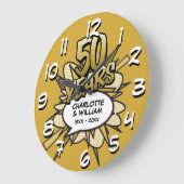 50モダン周年記念漫画書 ラージ壁時計 (傾斜)