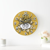 50モダン周年記念漫画書 ラージ壁時計 (ホーム)