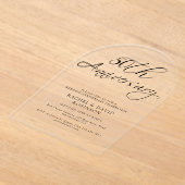 50モダン周年記念結婚ブラックスクリプト アクリル招待状 (レイダウン)